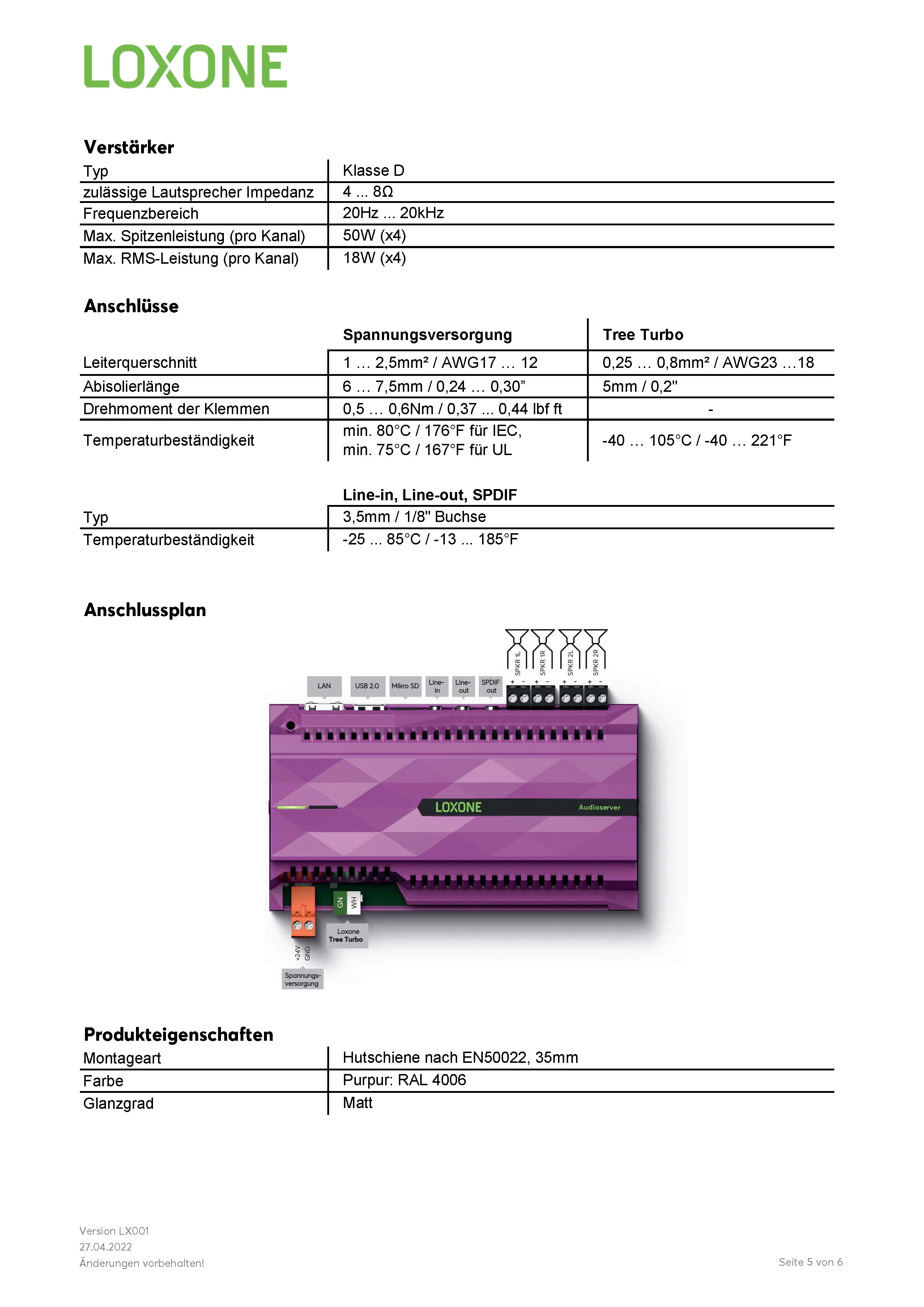 LOXONE Audioserver